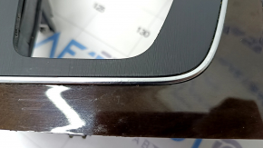 Audi Q5 80A 18-20 center console trim wood insert, scratches, chrome bulged