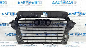 Radiator grill assembly Audi A3 8V 15-16 graphite, cracked, crack on chrome