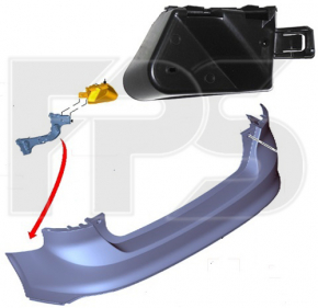 Rear bumper mount inner right Ford Focus mk3 11-14 prerest 5d