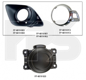 Left fog light plug Mitsubishi Outlander 14-21