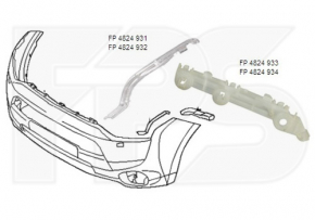 Front bumper mount right Mitsubishi Outlander 14-15 prerest