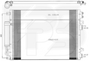 Air conditioning radiator condenser with automatic transmission cooling Dodge Challenger 09- 3.6, 5.7