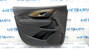 Door trim card front left GMC Terrain 18-20 leather black, wood insert, scratches