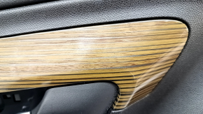 Door trim card front left GMC Terrain 18-20 leather black, wood insert, scratches