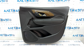 Door trim card front right GMC Terrain 18-20 leather black, wood insert, scratches