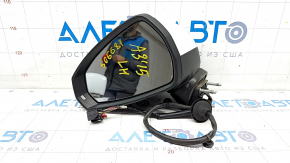 Side mirror left Audi A3 8V 15-20 4d, 5d, 6 pins, turn signal, heated, white, crack on turn signal