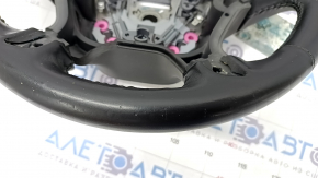 Naked steering wheel GMC Terrain 18-21 leather black without heating, pokes scratches, tear