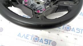 Naked steering wheel GMC Terrain 18-21 leather black without heating, pokes scratches, tear