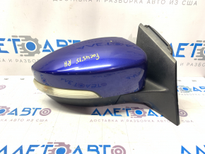 Side mirror right Ford Focus mk3 15-18 rest, 9 pins, turn signal, heated, blue, scratch