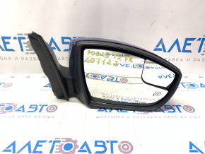 Side mirror right Ford Focus mk3 15-18 rest, 9 pins, turn signal, heated, blue, scratch