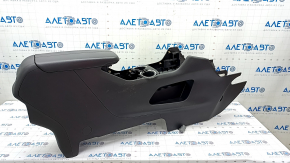 Console center armrest and cup holders GMC Terrain 18 - black leather, under the air duct, scratches, bumps on chrome, peeling coating