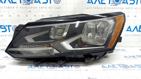 Headlight front left VW Passat b8 16-19 USA bare halogen, fogged up