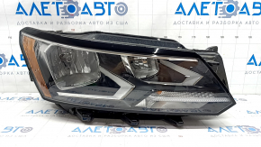 Headlight front right VW Passat b8 16-19 USA bare halogen, fogged up