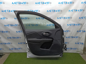 Door assembly front left Jeep Cherokee KL 14- keyless, white PW7, red stitching on trim, butt