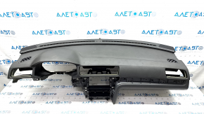 Torpedo front panel with AIRBAG VW Passat b8 16-19 USA black, without air ducts, with glove box, broken mount