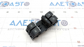 Front left window lift control VW Jetta 11-18 USA black with chrome, 4 auto