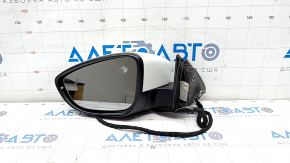 Side mirror left VW Passat b8 16-19 USA 10+2 pins, turn signal, BSM, heated, white, scratches on turn signal