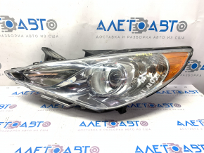 Headlight front left bare Hyundai Sonata 11-15 glossy reflector, for polishing, made, glassDepo