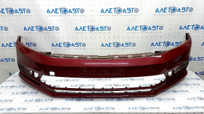 Bare front bumper VW Jetta 15-18 USA red LA3Q, scratches, pressed, broken mount