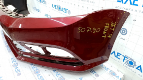 Bare front bumper VW Jetta 15-18 USA red LA3Q, scratches, pressed, broken mount