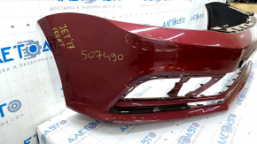 Bare front bumper VW Jetta 15-18 USA red LA3Q, scratches, pressed, broken mount