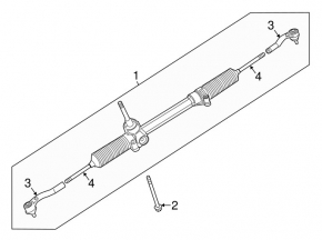 Steering rod right Fiat 500 12-19 torn boot