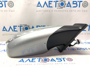 Side mirror right Hyundai Sonata 11-15 7 pins, turn signal, heated, silver, broken housing