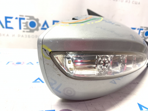 Side mirror right Hyundai Sonata 11-15 7 pins, turn signal, heated, silver, broken housing