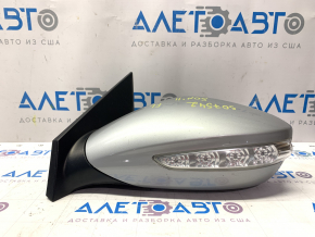 Side mirror left Hyundai Sonata 11-15 7 pins, turn signal, heated, silver, for spare parts
