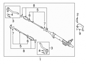 Steering rod left Nissan Murano z52 15-