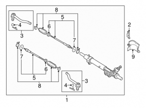 Steering tip left Nissan Murano z52 15-