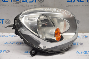 Headlight front right Mini Cooper Countryman R60 10-16 bare halogen, yellow turn signal, broken fastening, sand
