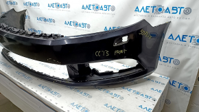 Front bumper bare VW CC 13-17 rest, black, pressed, scratches, cracks, broken fasteners