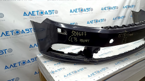 Front bumper bare VW CC 13-17 rest, black, pressed, scratches, cracks, broken fasteners
