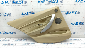 Door trim card rear left BMW 3 F30 12-18 beige leather with backlight without curtain, under Harman Kardon, type 1, scratches, for dry cleaning