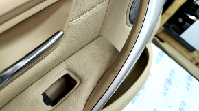 Door trim card rear left BMW 3 F30 12-18 beige leather with backlight without curtain, under Harman Kardon, type 1, scratches, for dry cleaning