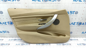 Door trim card front left BMW 3 F30 12-18 beige leather with backlight, type 1, scratches, for dry cleaning, for Harman Kardon