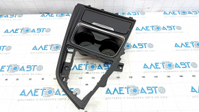 Center console trim with cup holders BMW 3 F30 12-15 black, without shifter trim, broken mount