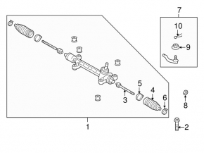 Right steering tip Toyota Prius 20 04-09 torn boot