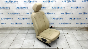 Passenger seat BMW 3 F30 12-18 without airbag, electric, beige leather, electrics not working, dry cleaning, scratch on plastic