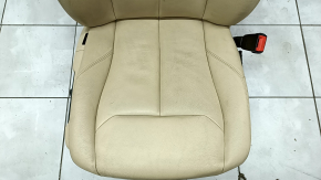 Passenger seat BMW 3 F30 12-18 without airbag, electric, beige leather, electrics not working, dry cleaning, scratch on plastic