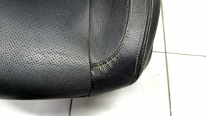 Driver's seat Nissan Rogue 14-20 with airbag, electric, heated, leather black, for dry cleaning, cracked, scratches on plastic, missing handle