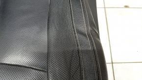 Driver's seat Nissan Rogue 14-20 with airbag, electric, heated, leather black, for dry cleaning, cracked, scratches on plastic, missing handle