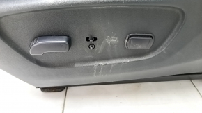 Driver's seat Nissan Rogue 14-20 with airbag, electric, heated, leather black, for dry cleaning, cracked, scratches on plastic, missing handle