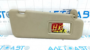Right visor Toyota Highlander 08-13 beige, without hook, dry cleanable