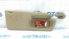 Right visor Toyota Sequoia 08-16 beige, without hook, dry-cleanable