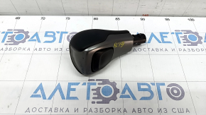 Gear knob Jeep Cherokee KL 14 - leather, gray overlay, coating defect, scratch
