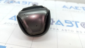 Gear knob Jeep Cherokee KL 14 - leather, gray overlay, coating defect, scratch