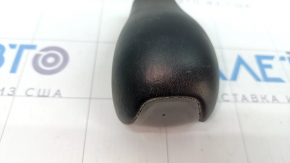 Gear knob Jeep Cherokee KL 14 - leather, gray overlay, coating defect, scratch