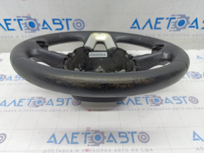 Naked steering wheel Dodge Durango 14-20 leather black without heating, worn, for dry cleaning, scratches on the pad